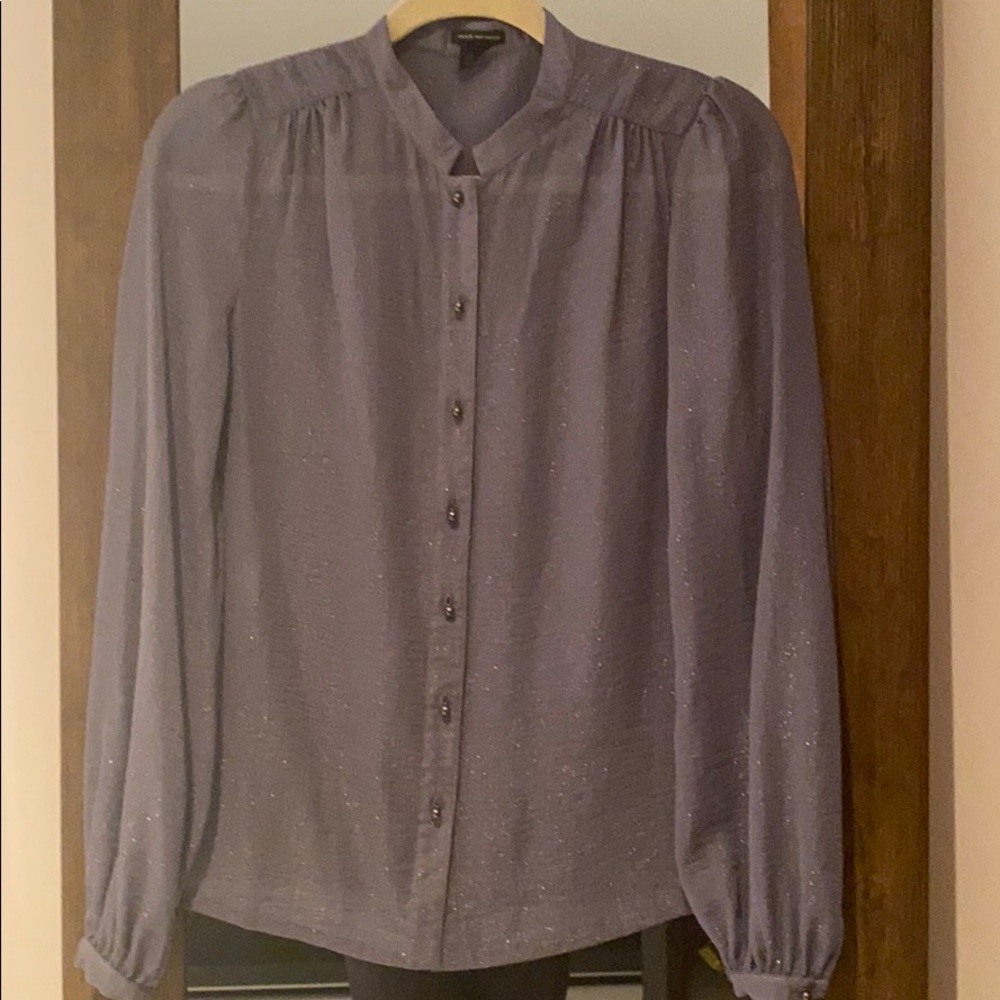 Club Monaco sheer blouse w slight sparkle